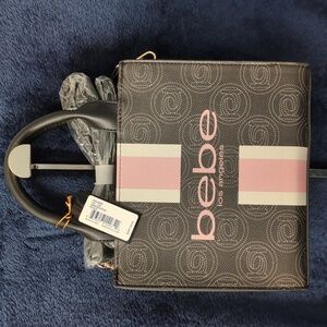 bebe Ember Mini Satchel, Black, 8.5x7.5x4",NWT, No call outs, w/cross body strap